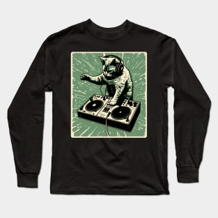 Dj Cat Long Sleeve T-Shirt